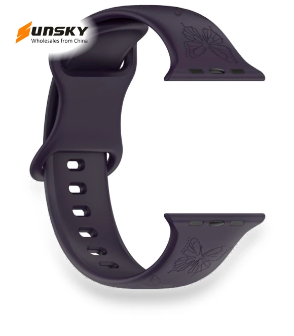 8-shaped Buckle Butterfly Embossed Silicone Watch Band — Bands, Kalebol