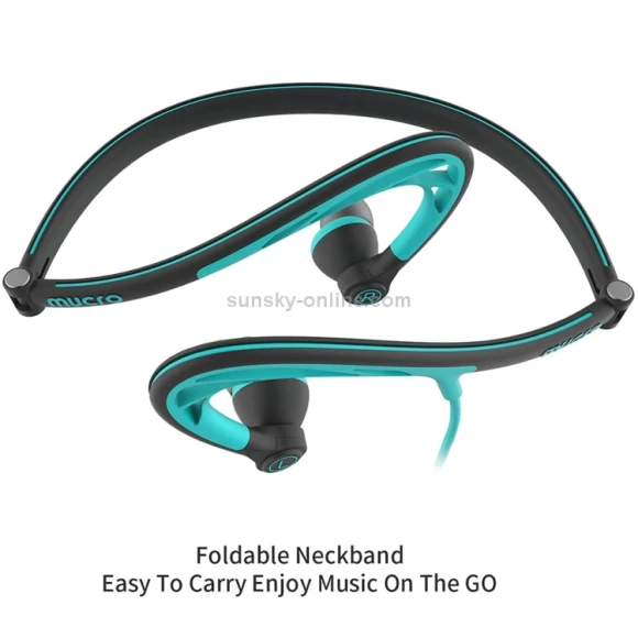 Foldable Wired Running Sports Headphones, Mucro