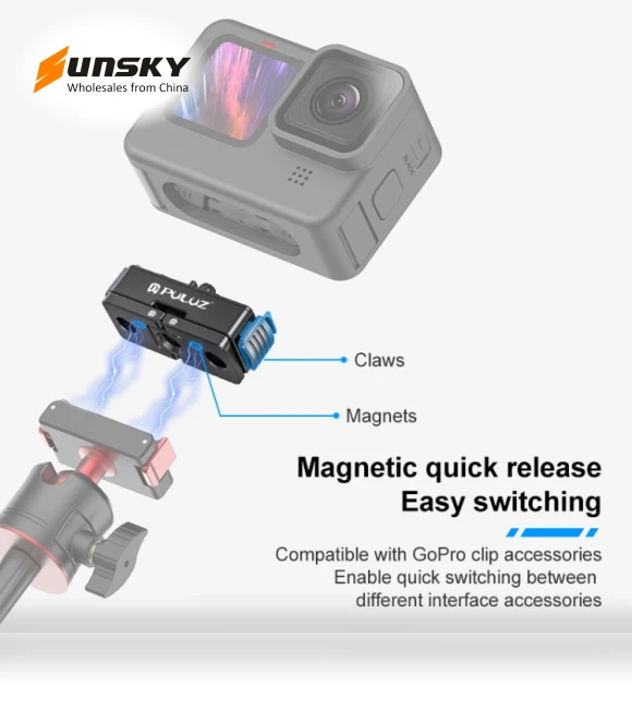 Magnetic Quick Release Metal Base — Shoe Mounts, PULUZ