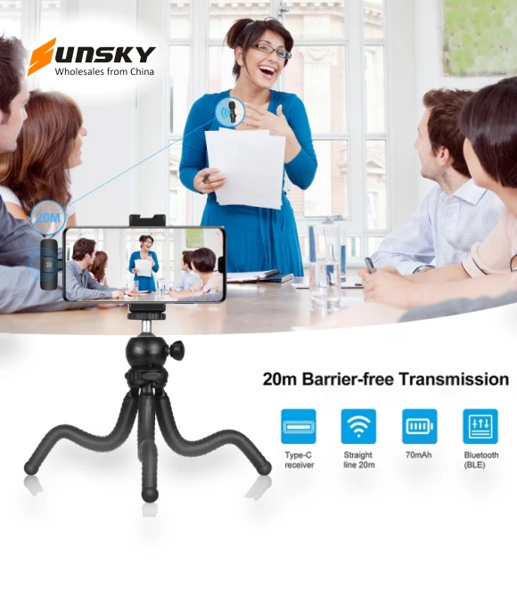 Wireless Lavalier Noise Reduction Reverb Microphones — Audio Capture Devices, PULUZ