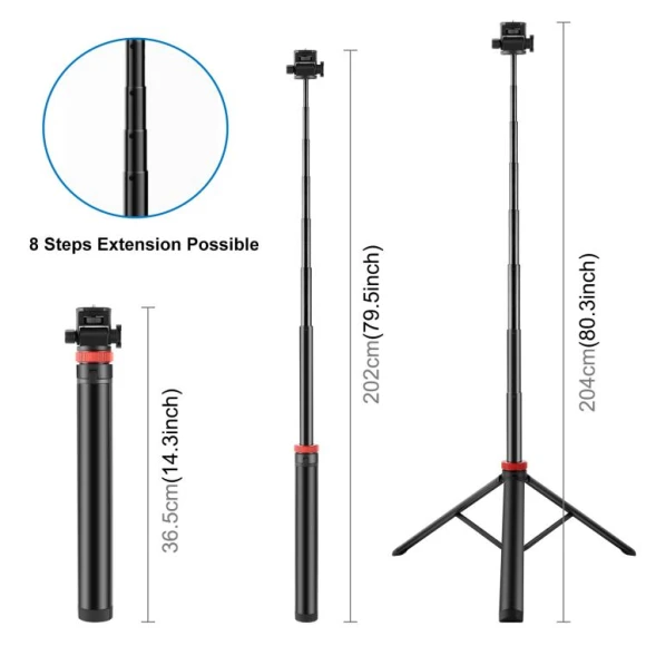 Aluminum Alloy Broadcast Fill Light Bracket Telescopic Tripod, PULUZ