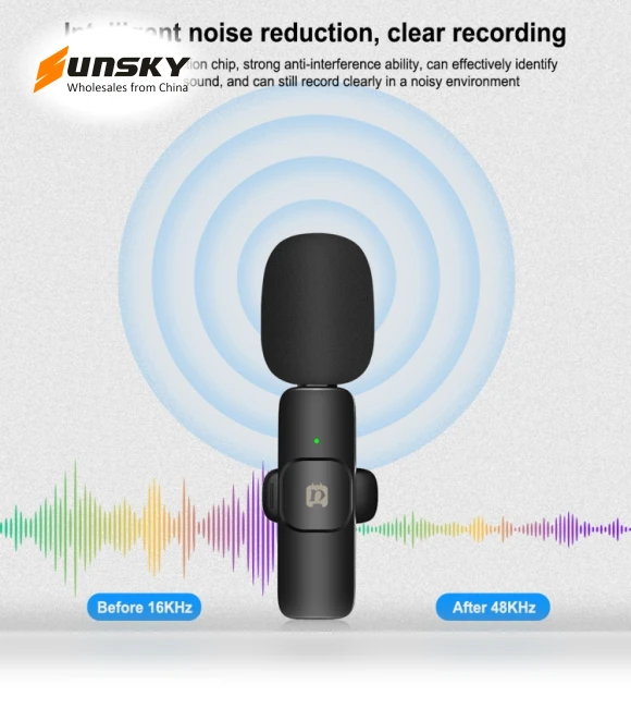 Wireless Lavalier Noise Reduction Reverb Microphones — Audio Capture Devices, PULUZ