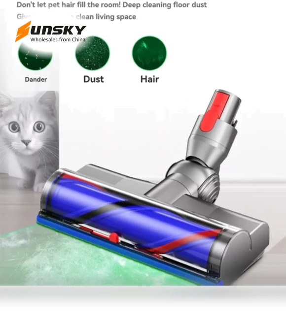 High Torque Direct Drive Roller Brush Head With Dust Display Light — Vacuum Attachments, Dyson