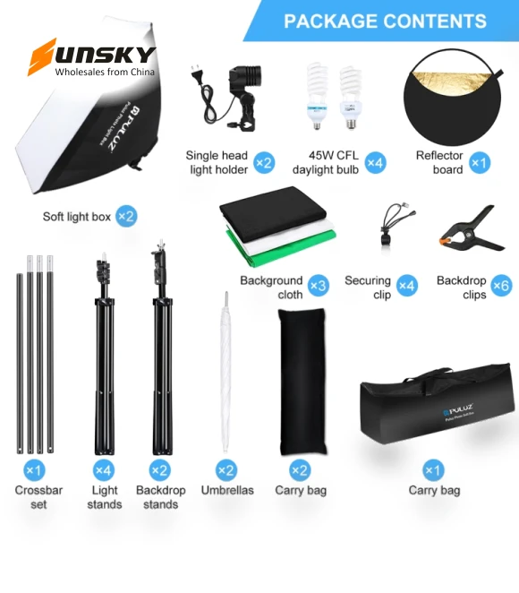 LED Light Studio Softbox Photography Kit — Photography Lighting & Studio Equipment, PULUZ