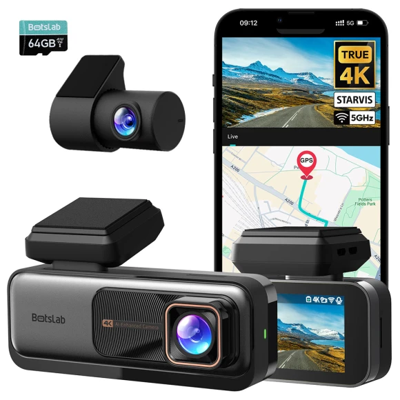 4K Dash Cam Front and Rear, BOTSLAB