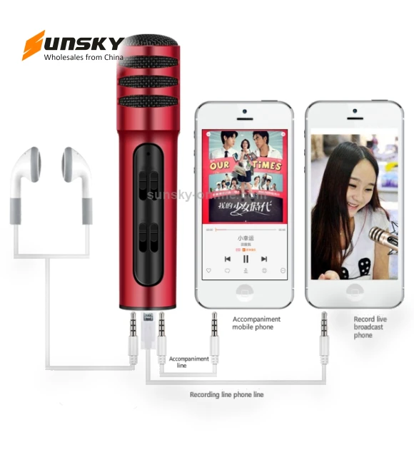 Condenser Microphone Dual Mobile Phone Karaoke Live Singing Microphone — Microphones, BGN