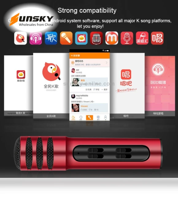 Condenser Microphone Dual Mobile Phone Karaoke Live Singing Microphone — Microphones, BGN