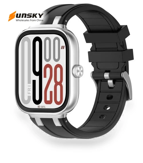 Silver Metal Connector Silicone Watch Band — Bands, Xiaomi