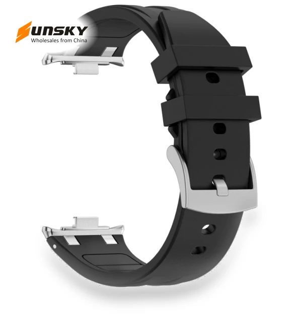 Silver Metal Connector Silicone Watch Band — Bands, Xiaomi