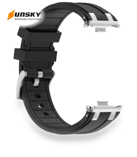 Silver Metal Connector Silicone Watch Band — Bands, Xiaomi