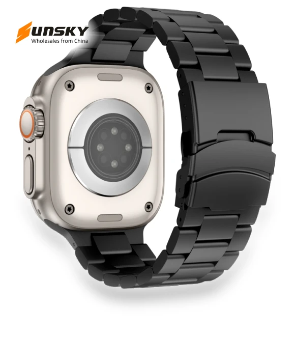 Three Beads Titanium Alloy Metal Watch Band — Bands