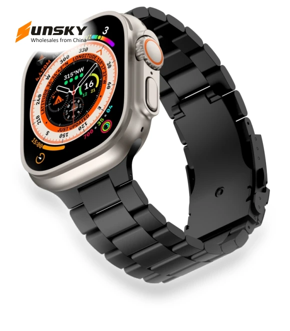 Three Beads Titanium Alloy Metal Watch Band — Bands