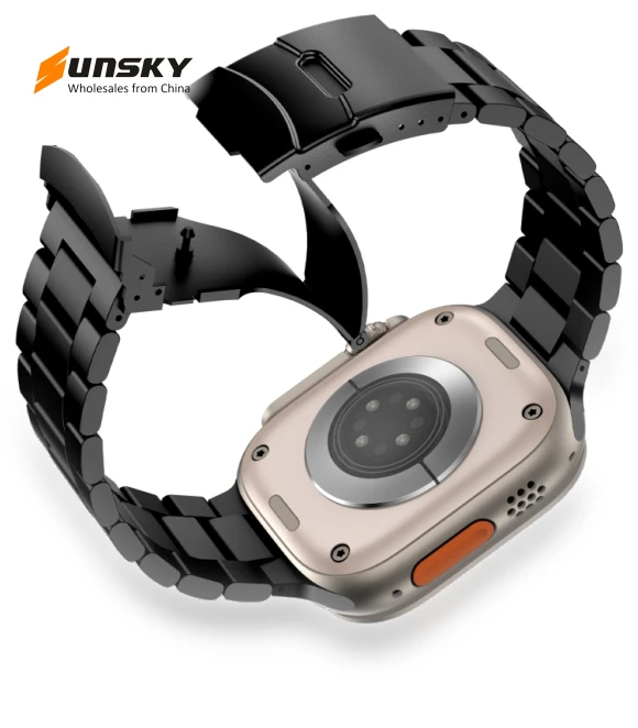 Three Beads Titanium Alloy Metal Watch Band — Bands