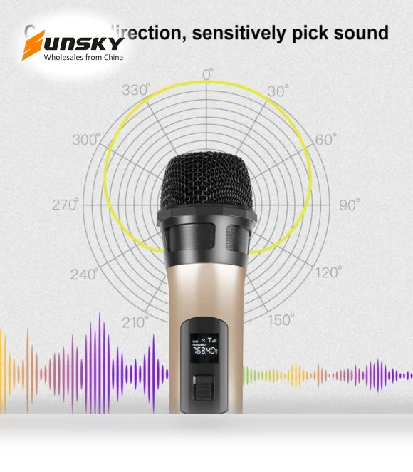 UHF Wireless Dynamic Microphone with LED Display — Dynamic, PULUZ
