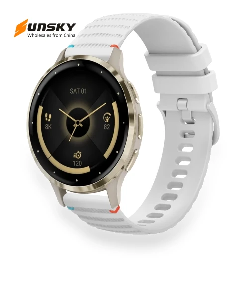 Wavy Dotted Stitched Silicone Watch Band — Bands, Garmin