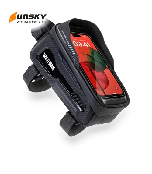 Outdoor Cycling Bicycle Phone Touch Screen Waterproof Front Beam Bag — Dry Bags, WILD MAN