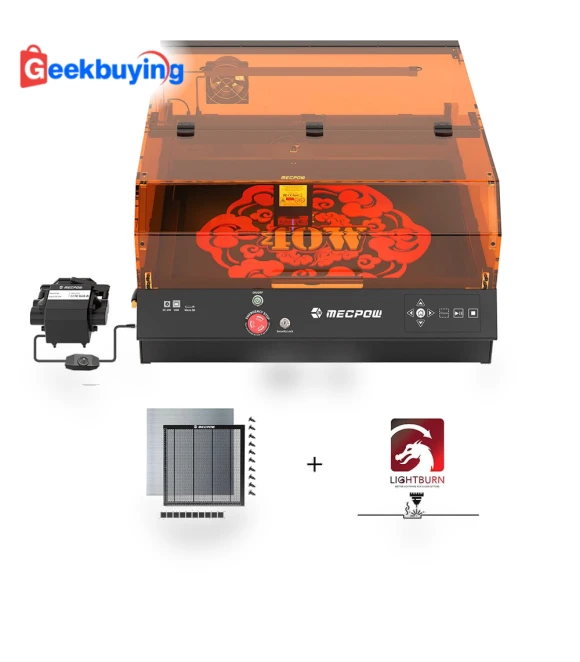 X4 Pro 40W FDA Class 1 Laser with Laser Bed and LightBurn License — Presentation Pointers, Mecpow