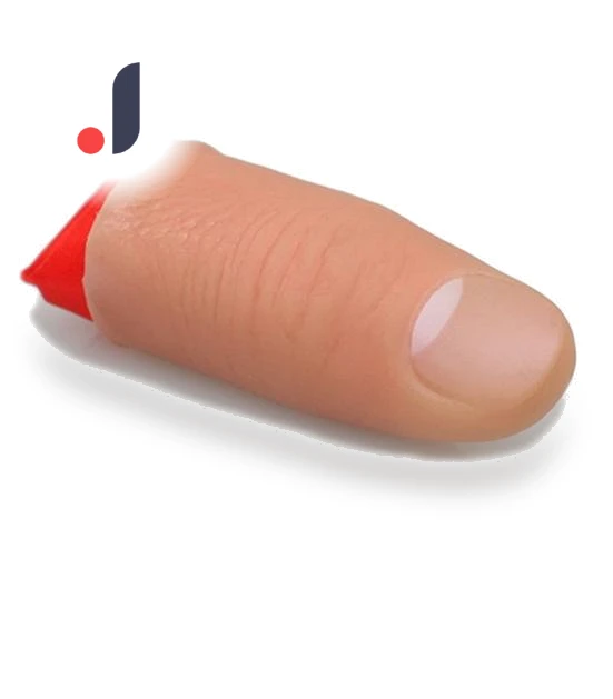 Magic Trick Prop, Vanishing Plastic Thumb Tip + Red Silk — Magic Kits, Zoeneed