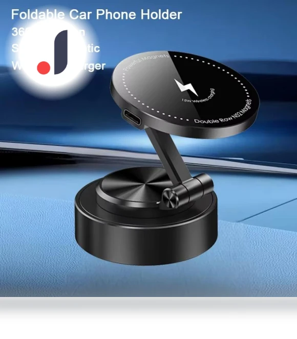 Magnetic Vacuum Adsorption Car Mount with Wireless Charger — Dashboard Installation Kits, Meiteai-All