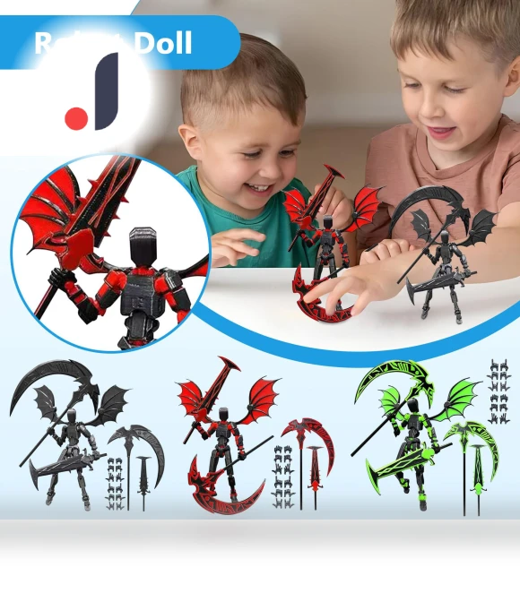 3D Printed Titan Robot Mobile Doll Set — Collectible Statues, Jiangnan C