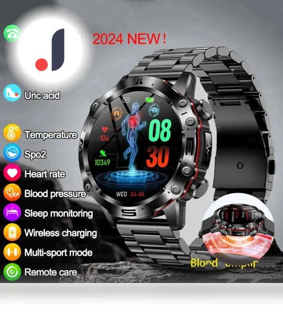 Smartwatch with Blood Pressure, Blood Oxygen, ECG + PPG Monitoring — Smartwatches, Zodvboz