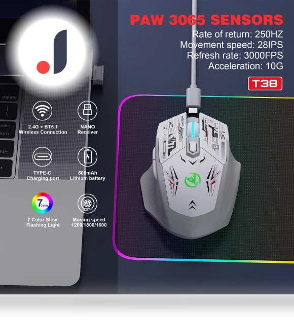 Dual Mode Wireless Mouse — Computer Mice, HXSJ