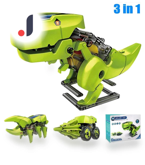 Educational Solar-Powered Dinosaur Robot Building Kit — Solar Power, TOMTOP JMS