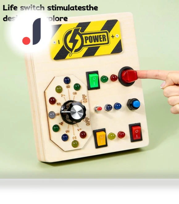 Montessori Busy Board with LED Switches — Educational, Binchi Fitness