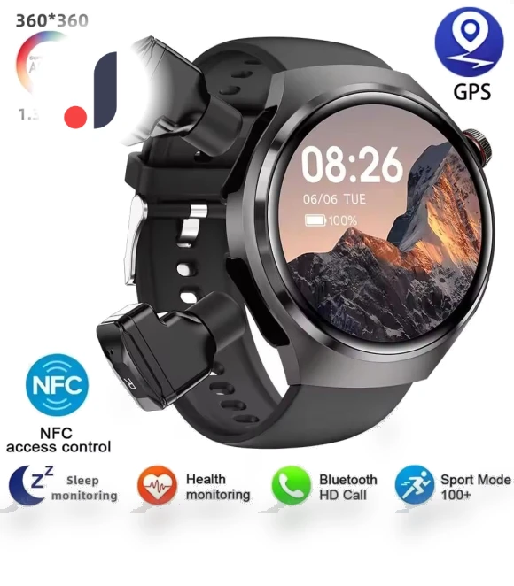 Smart Watch with TWS Bluetooth Earbuds — Wearable Accessories, 3CC Smart Watch