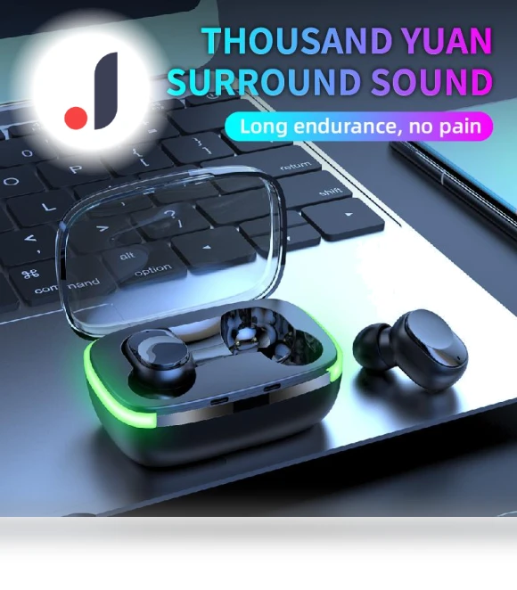 Bluetooth Headphones with LED Display — In-Ear Headphones, HOME-Auto-001