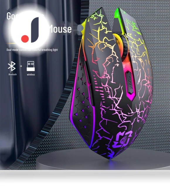 Dual Mode Silent Gaming Mouse with RGB Lighting — Mouse Pads, Computer boost