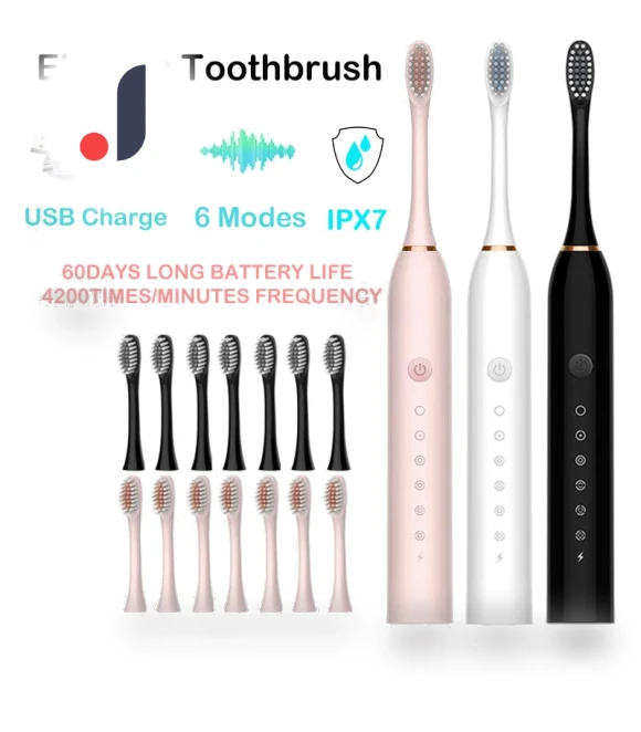 Electric Toothbrush with Timer — Chargers, Light makeup