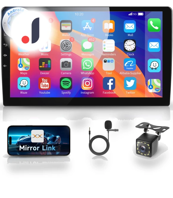 Android Car Audio Bluetooth 2 DIN IPS Touch Screen — Car Installation Essentials, KAYOMART Electric