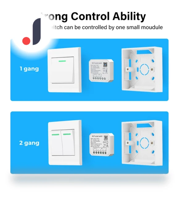 Mini Smart DIY Light Switch Module 2 Gang — Smart Home Modules, Tuya