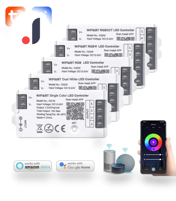 Smart WiFi CCT RGB RGBW LED Strip Light Controller — Smart Home Modules, HOME-Auto-001
