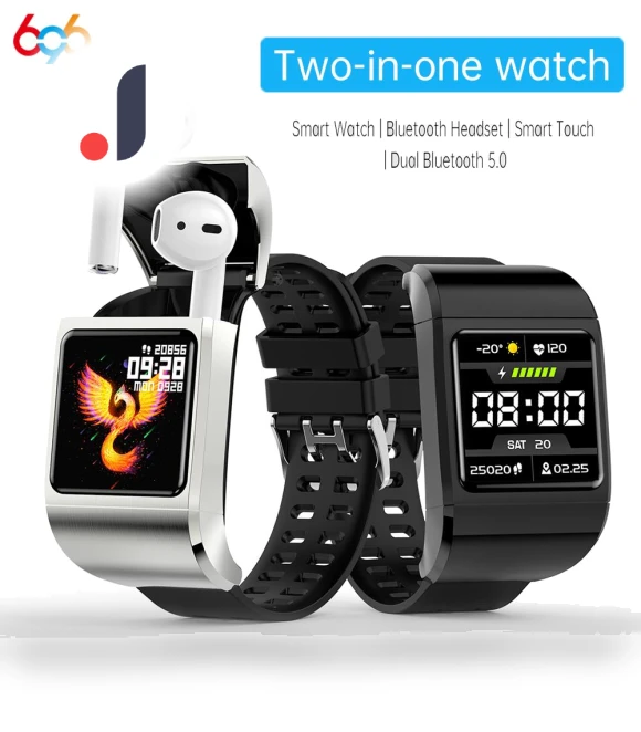 2-in-1 Smart Watch with TWS Bluetooth Headset — Wearable Accessories, Tiktop2