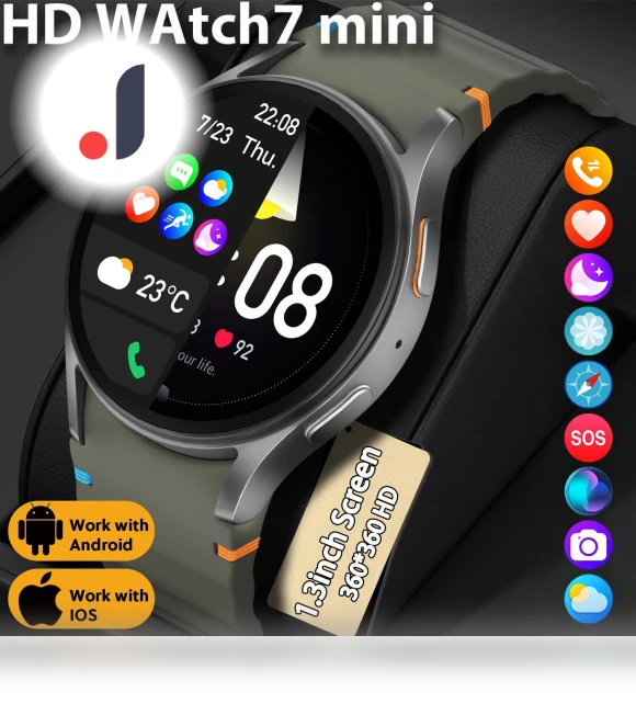HD Watch 7 mini NFC Smartwatch — Smartwatches, SACOSDING
