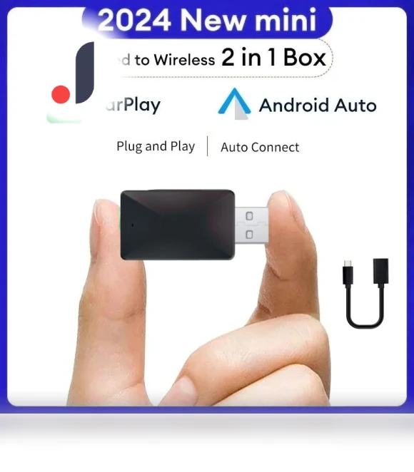 Wireless Carplay Android Auto Smart Dongle 2in1 — Stereo Receivers, Xixi Global Purchasing