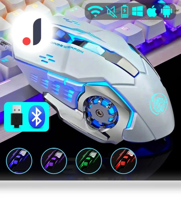 Wireless Rechargeable Mouse with RGB Lighting — Mouse Pads, Uav parts center