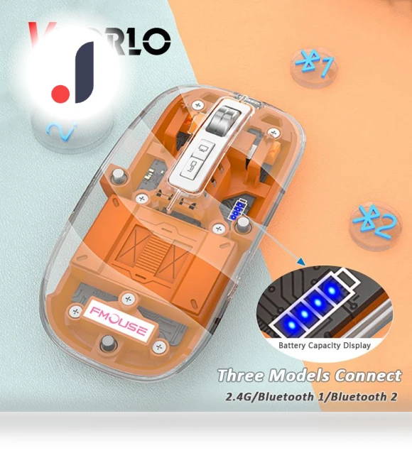 Bluetooth Wireless Mouse with LED Battery Display — Mouse Pads, VAORLO
