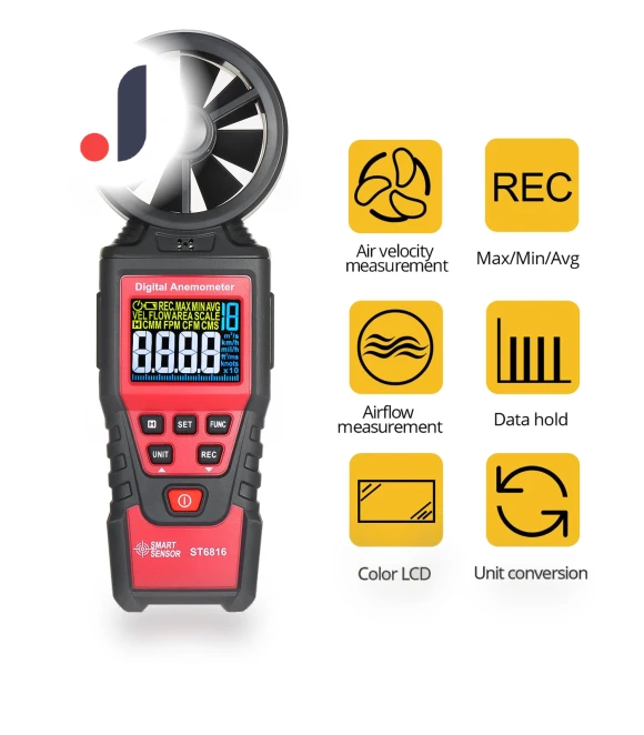 Handheld Digital Anemometer — Wind Speed Gauges, Kkmoon