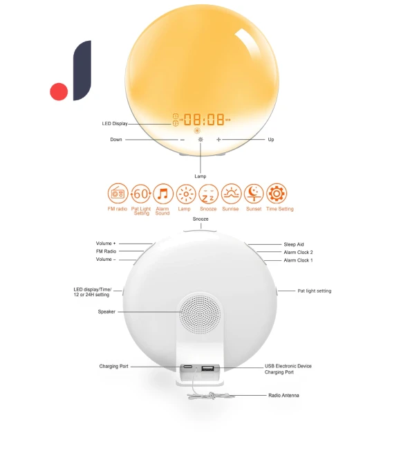 Multifunctional Smart Lamp with FM Radio — Alarm, Tooarts