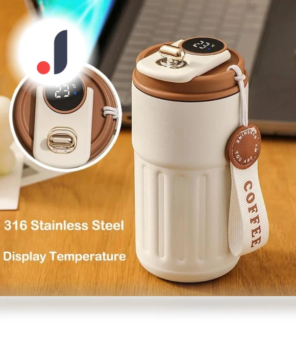 Smart Temperature Display Vacuum Flask — Travel Drinkware, NATAWA
