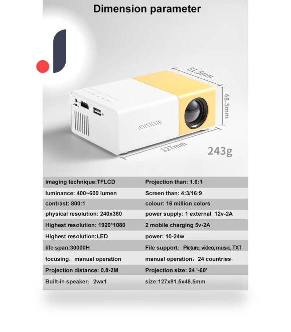 Portable Smart Home Theater Projector — Home Theater Projectors, Honor Electronics