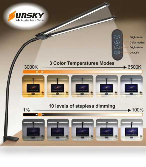 Gooseneck Tube LED Fill Light Double Head Clip Desk Lamp — Book Lights, PULUZ