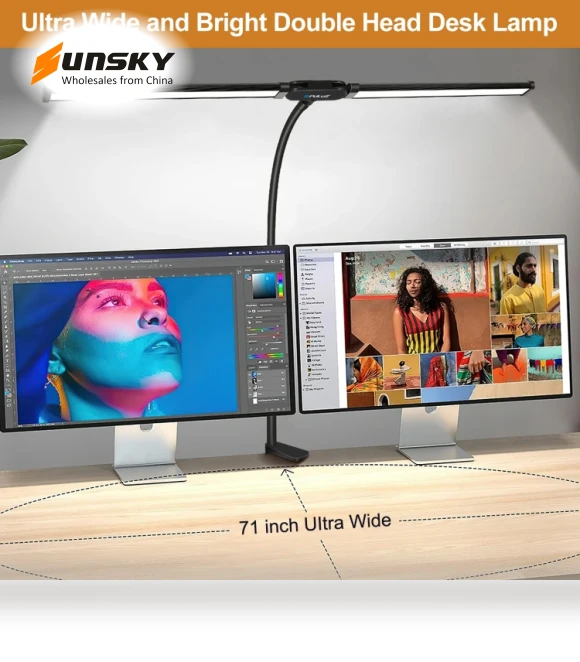 Gooseneck Tube LED Fill Light Double Head Clip Desk Lamp — Book Lights, PULUZ