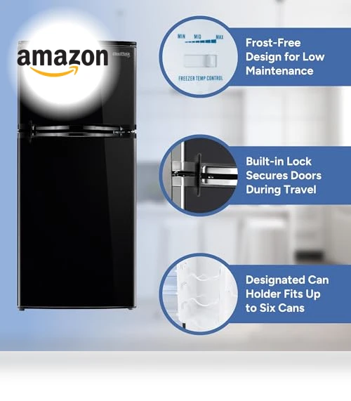 12V RV Refrigerator with Freezer — Mini Fridges, RecPro