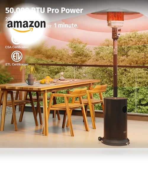 50,000 BTU Patio Heater with Round Table Design — Heater Parts, EAST OAK