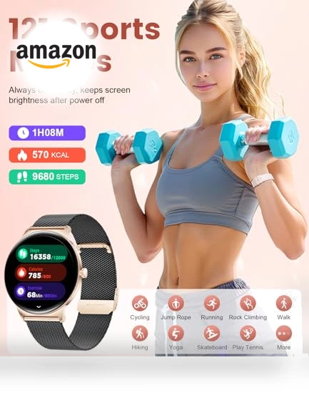 Elegant Rose Gold Smartwatch — Smartwatches, LIGE