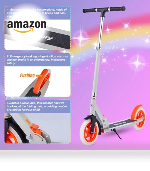 Foldable Kick Scooter with Light Wheels — Push Scooters, Rahmory